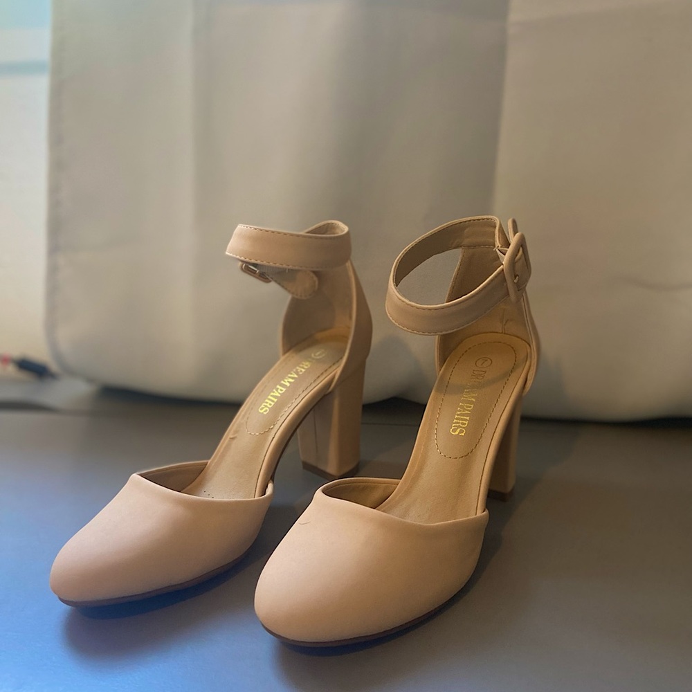 Dream Paris Angela Women's High Heel Closed Toe Chunky Wedding Shoes Size 7
